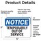 Signmission Temporarily Out Of Service, 5 in W x Rectangle, Vinyl Decal OS-2PACK-NS-D-35-L-18536 - alternate 2